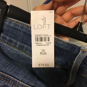 Loft Plus Skinny double frayed cuff jean